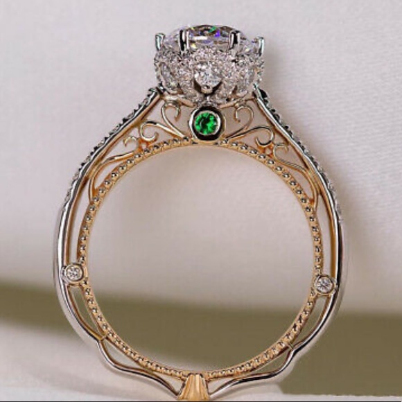 NWT TWO TONES 925 sterling silver/18k gold plated Ring - Picture 4 of 5